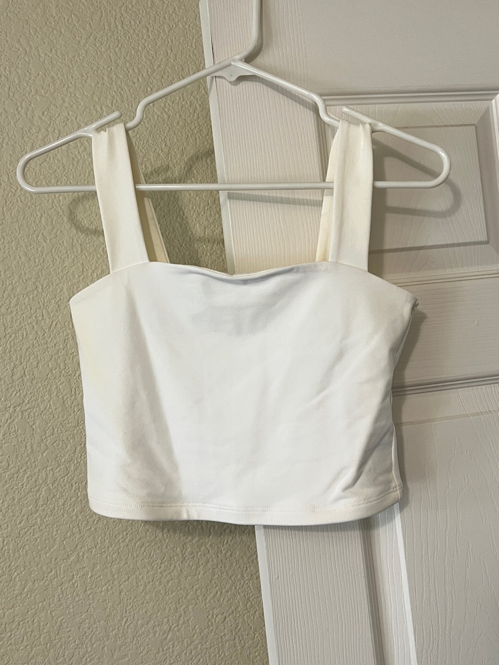 Abercrombie & Fitch Cream Square-Neck Crop Top